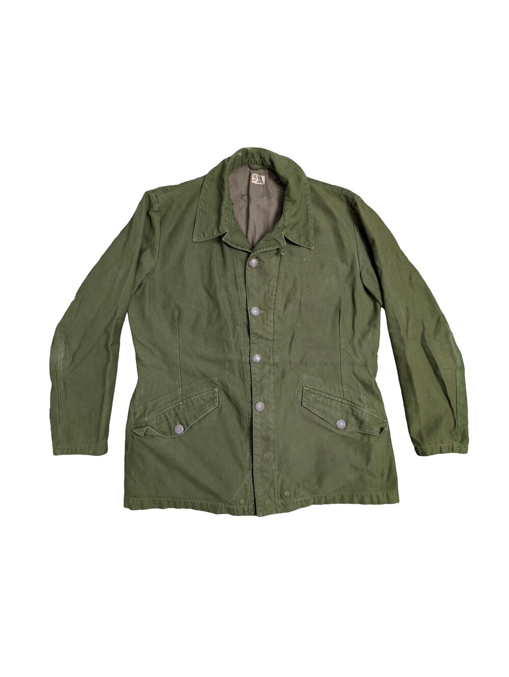 Swedish Army M59 Field Jacket Olive Cotton Cold War - Large